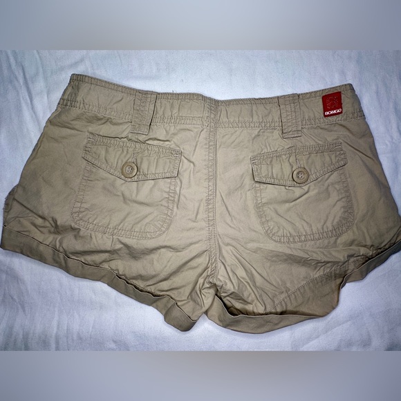 Bongo Lightweight Tan Beige Cargo Shorts Roll Cuffs ~ Women’s Size 3 - Picture 5 of 7